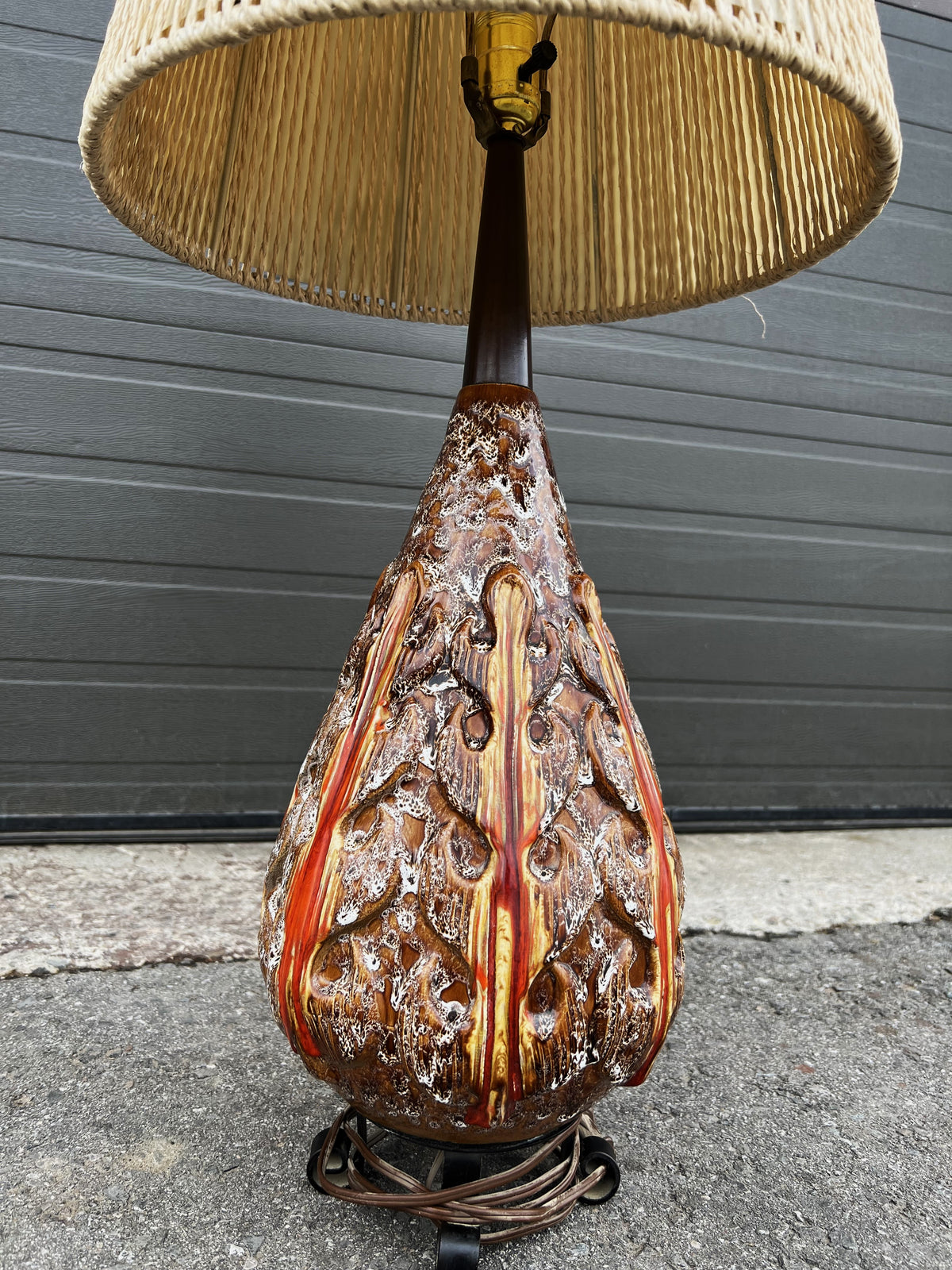 Mid Century Modern Pottery Lamp by Maurice Chalvignac 39.5