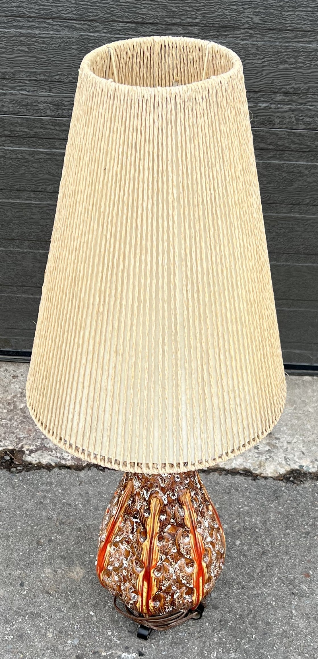 Mid Century Modern Pottery Lamp by Maurice Chalvignac 39.5"