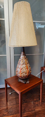 Mid Century Modern Pottery Lamp by Maurice Chalvignac 39.5