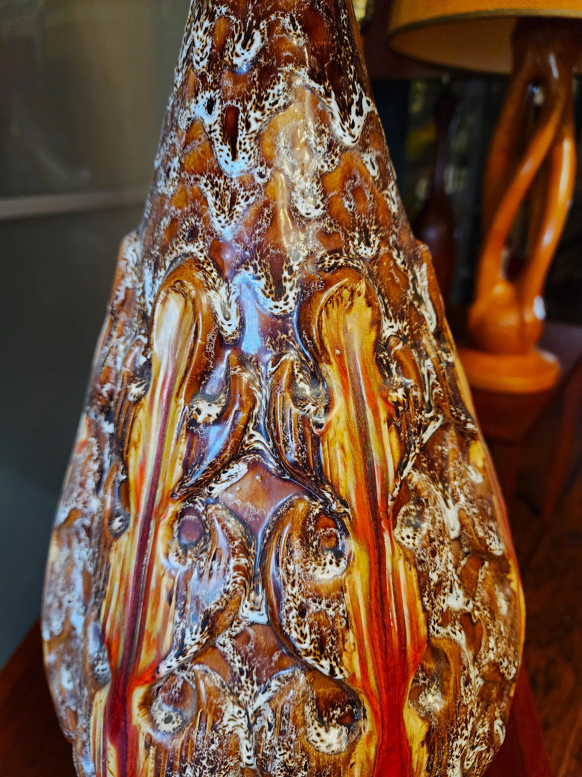 Mid Century Modern Pottery Lamp by Maurice Chalvignac 39.5