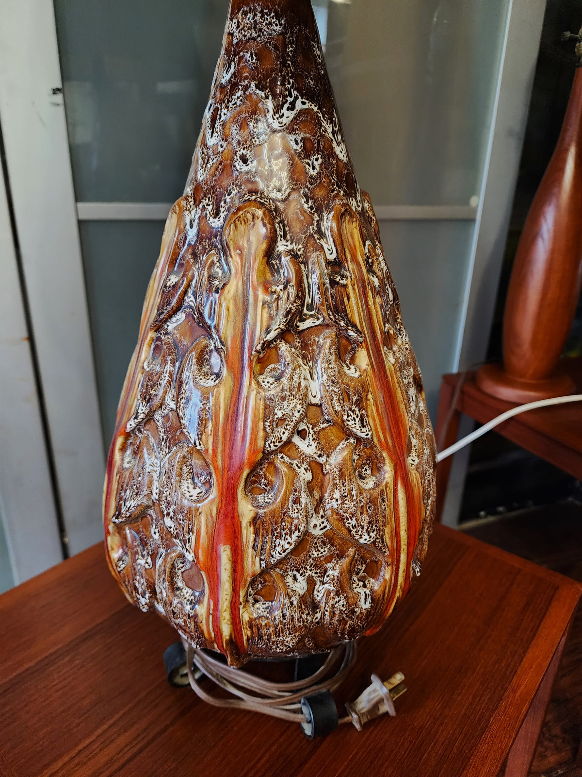 Mid Century Modern Pottery Lamp by Maurice Chalvignac 39.5
