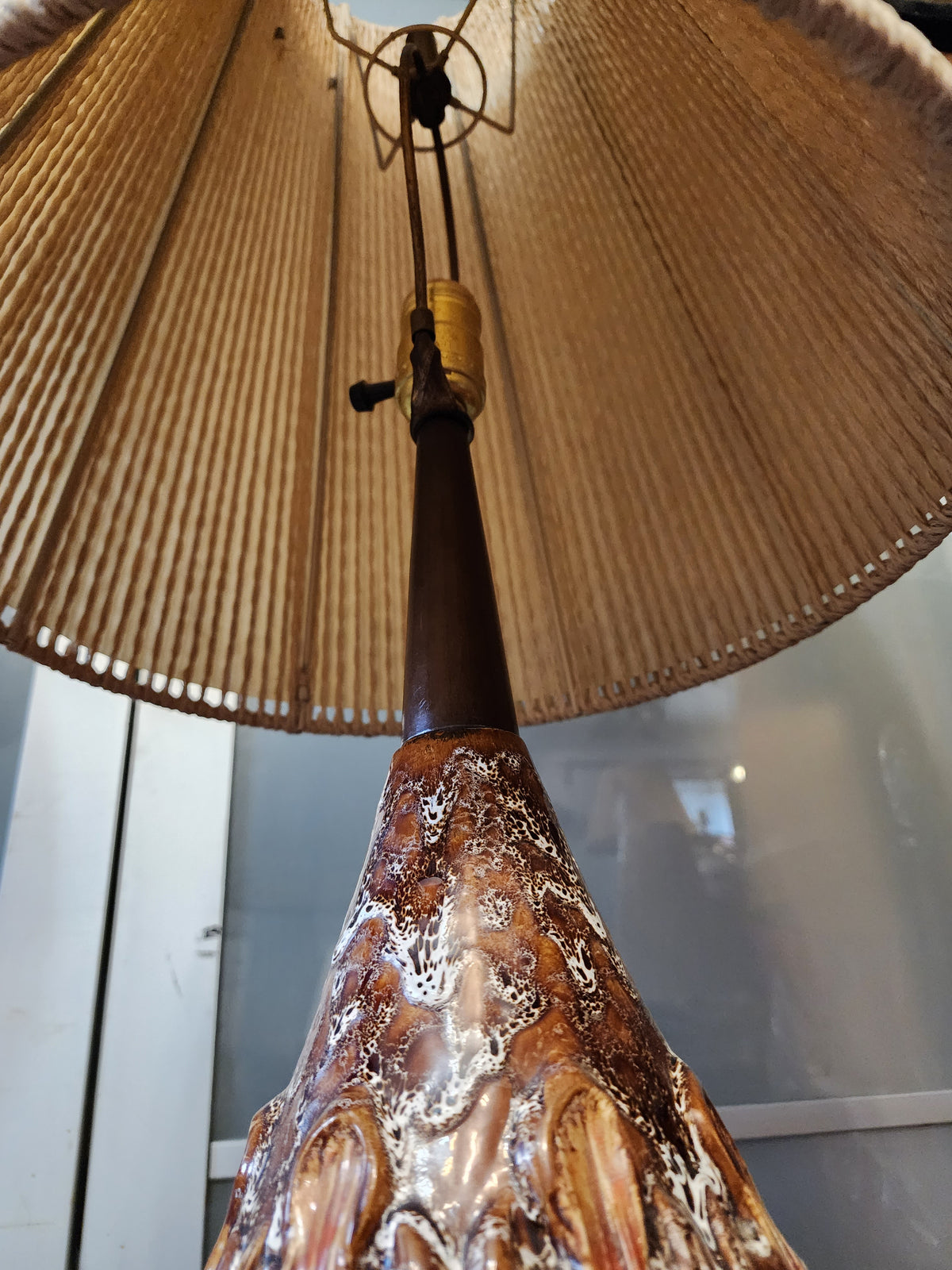 Mid Century Modern Pottery Lamp by Maurice Chalvignac 39.5