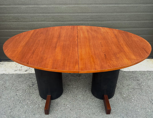 REFINISHED Mid Century Modern Teak Dining Table La Rose 60" by  RS Associates
