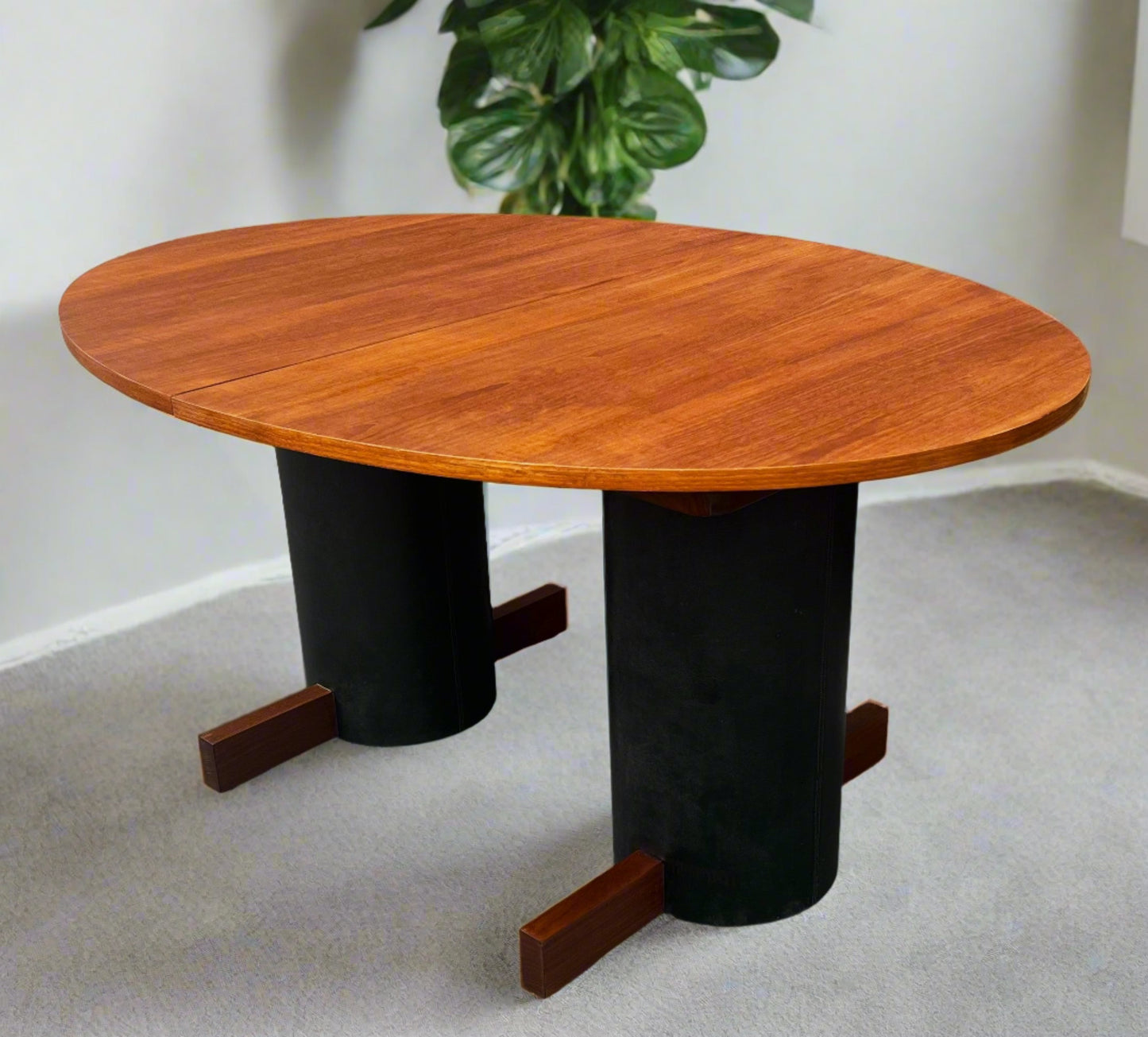 REFINISHED Mid Century Modern Teak Dining Table La Rose 60" by  RS Associates