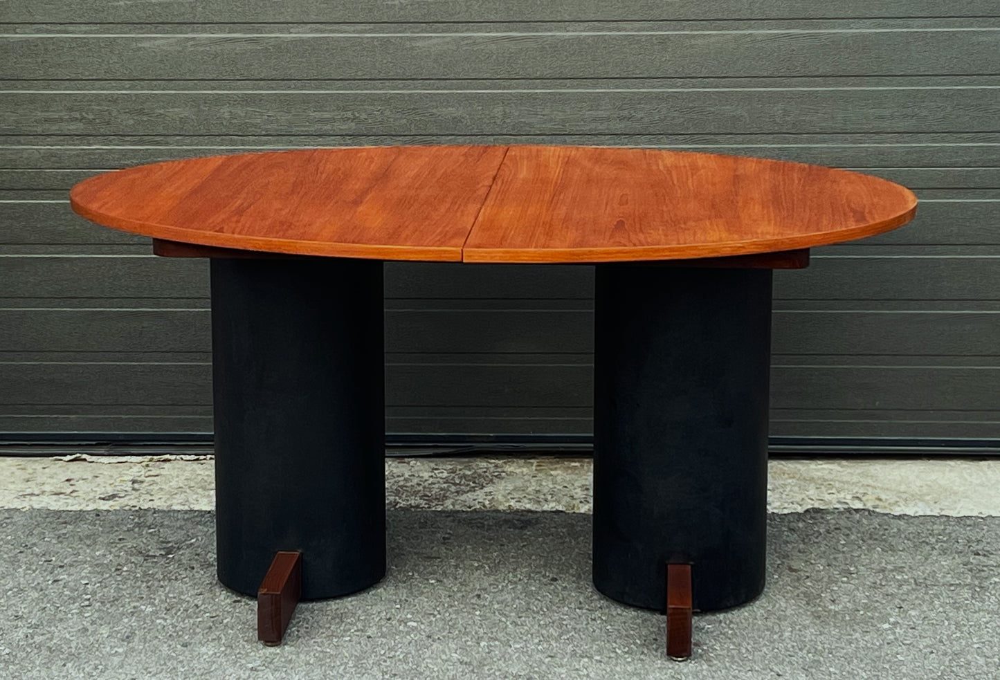 REFINISHED Mid Century Modern Teak Dining Table La Rose 60" by  RS Associates
