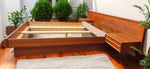 REFINISHED Mid Century Modern Teak Bed w Floating Nightstands Queen 4