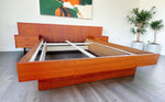 REFINISHED Mid Century Modern Teak Queen Bed w Nightstands & Dresser 10