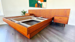 REFINISHED Mid Century Modern Teak Queen Bed w Nightstands & Dresser 11