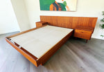 REFINISHED Mid Century Modern Teak Queen Bed w Nightstands & Dresser 6