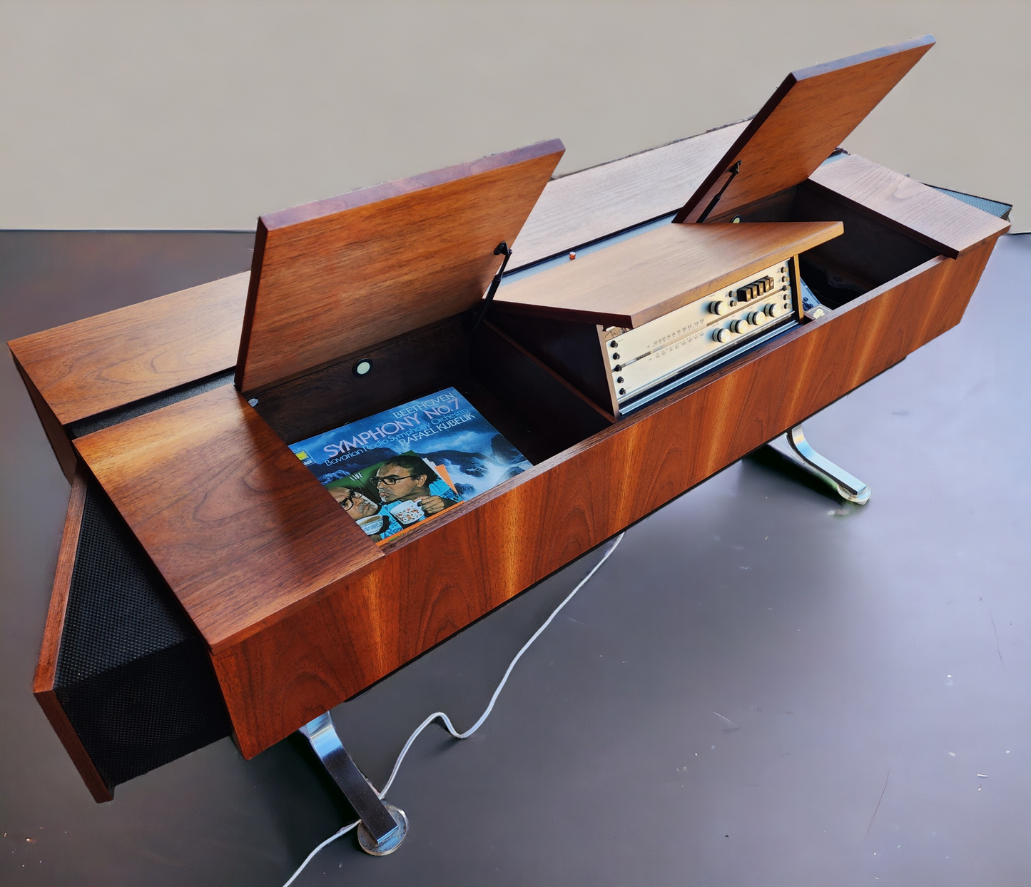 For Rent**MCM Electrohome Model 709 Stereo Console in Walnut, Space Age