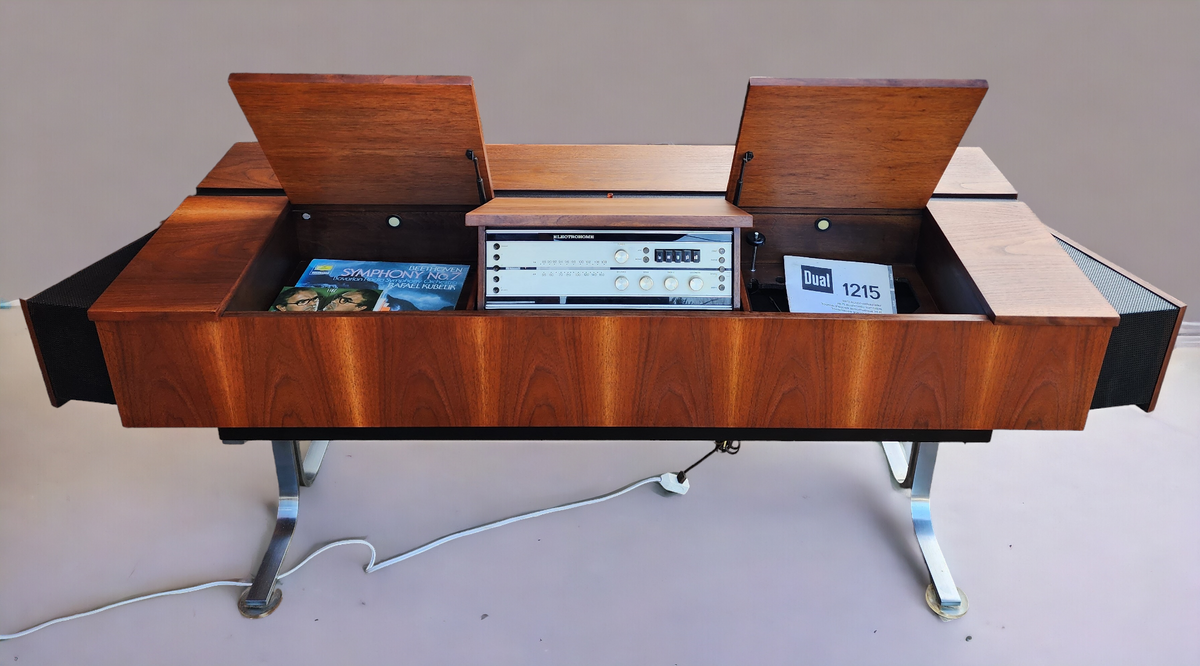 For Rent**MCM Electrohome Model 709 Stereo Console in Walnut, Space Age