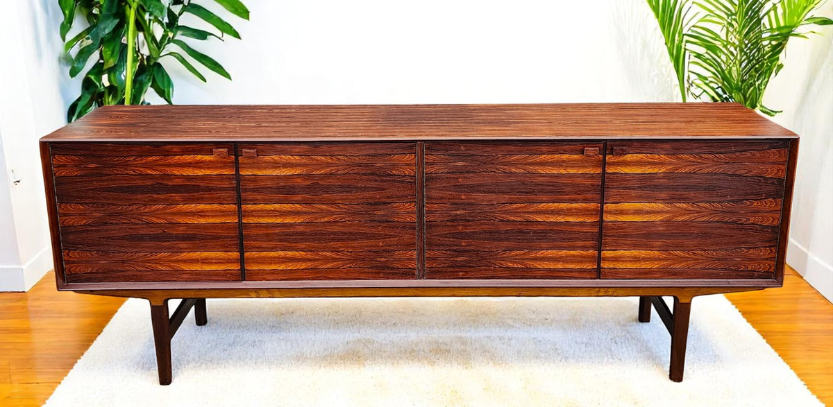 REFINISHED Mid Century Modern Brazilian Rosewood Sideboard  Hertug by F. Kayser 86
