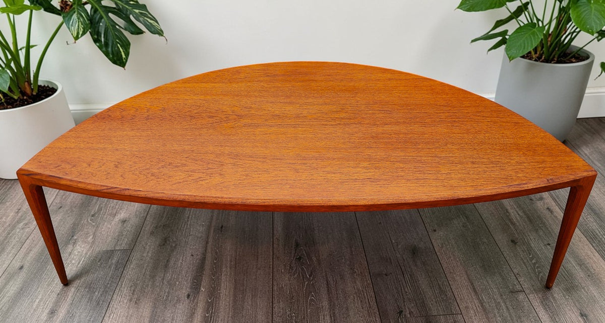 REFINISHED Danish Mid Century Modern Teak Coffee Table by J.Andersen 62.5
