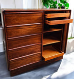 RESTORED Danish Mid Century Modern Rosewood Tambour Cabinet 51