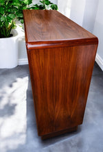 RESTORED Danish Mid Century Modern Rosewood Tambour Cabinet 51