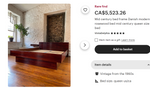 REFINISHED Mid Century Modern Rosewood Bed w Nightstands Queen 12