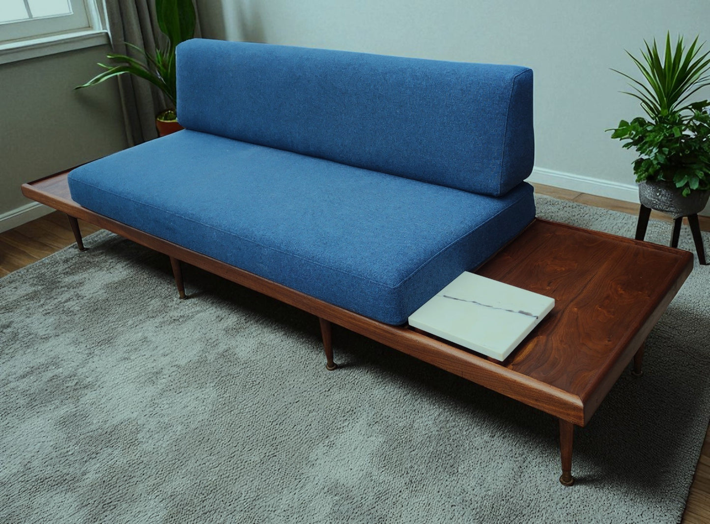 REFINISHED Mid Century Modern Daybed Sofa by A. Pearsall w NEW CUSHIONS