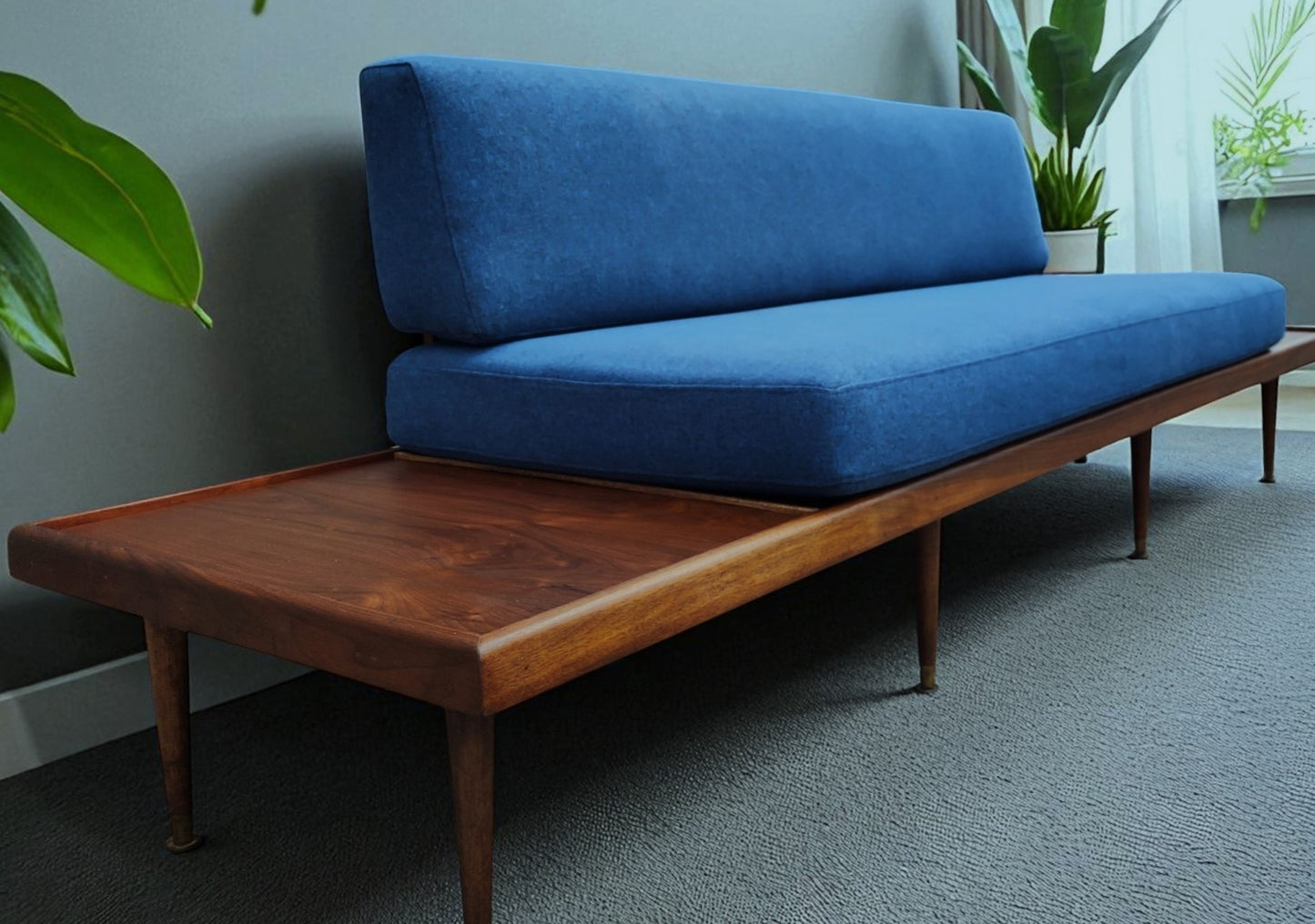 REFINISHED Mid Century Modern Daybed Sofa by A. Pearsall w NEW CUSHIONS