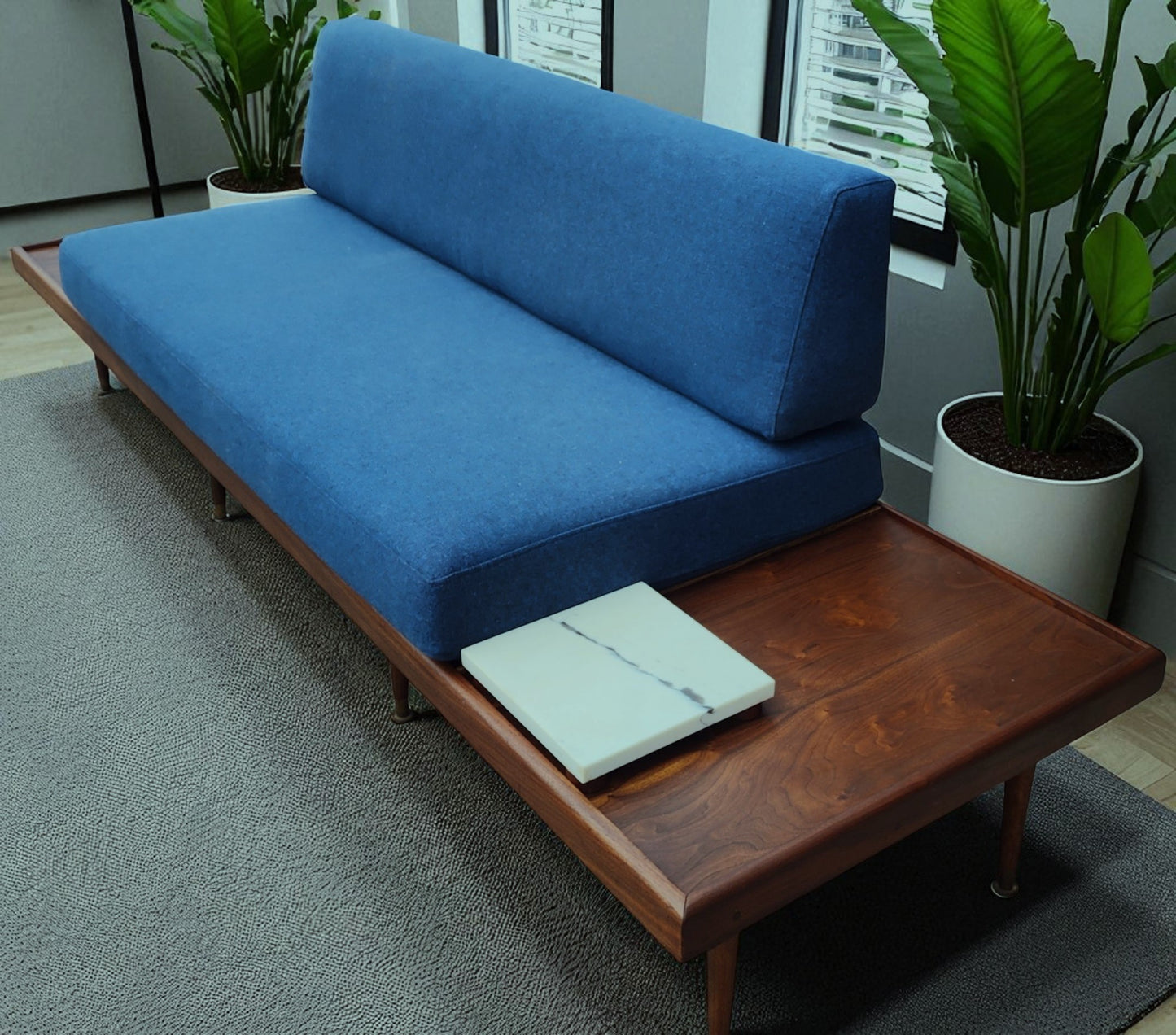 REFINISHED Mid Century Modern Daybed Sofa by A. Pearsall w NEW CUSHIONS