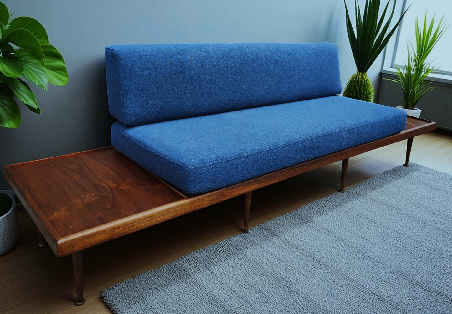 REFINISHED Mid Century Modern Daybed Sofa by A. Pearsall w NEW CUSHIONS