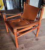 Mid Century Modern Arne Norell Leather Sirocco Safari Chair for Norell Möbel AB Sweden 4