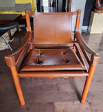 Mid Century Modern Arne Norell Leather Sirocco Safari Chair for Norell Möbel AB Sweden 8