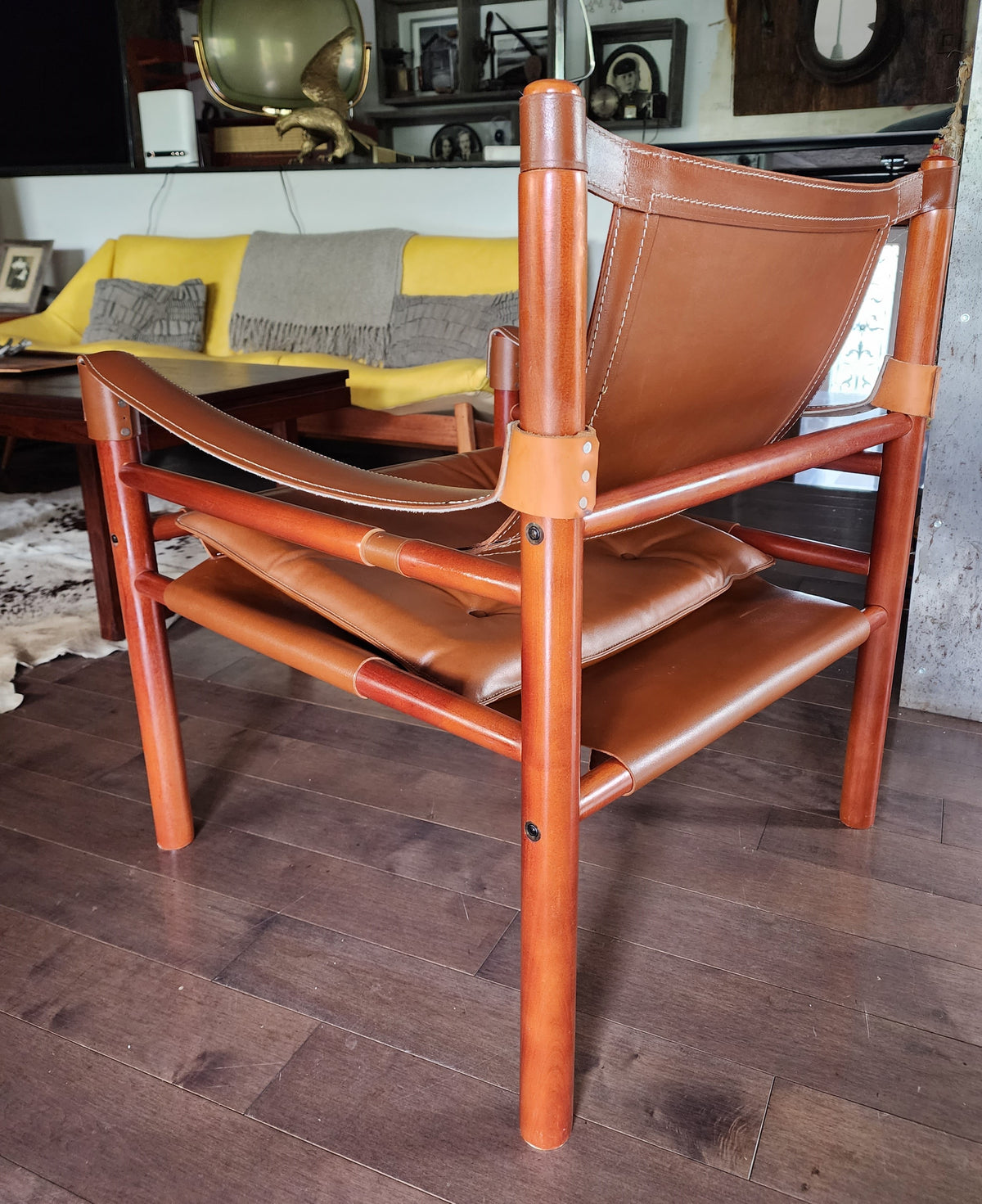 Mid Century Modern Arne Norell Leather Sirocco Safari Chair for Norell Möbel AB Sweden