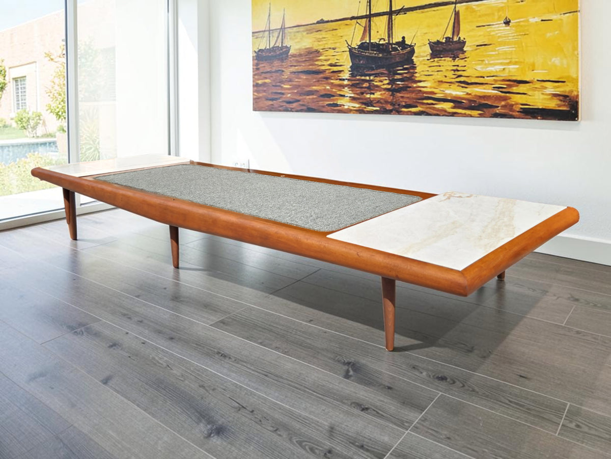REFINISHED Mid Century Modern Daybed Sofa by A. Pearsall w NEW CUSHIONS