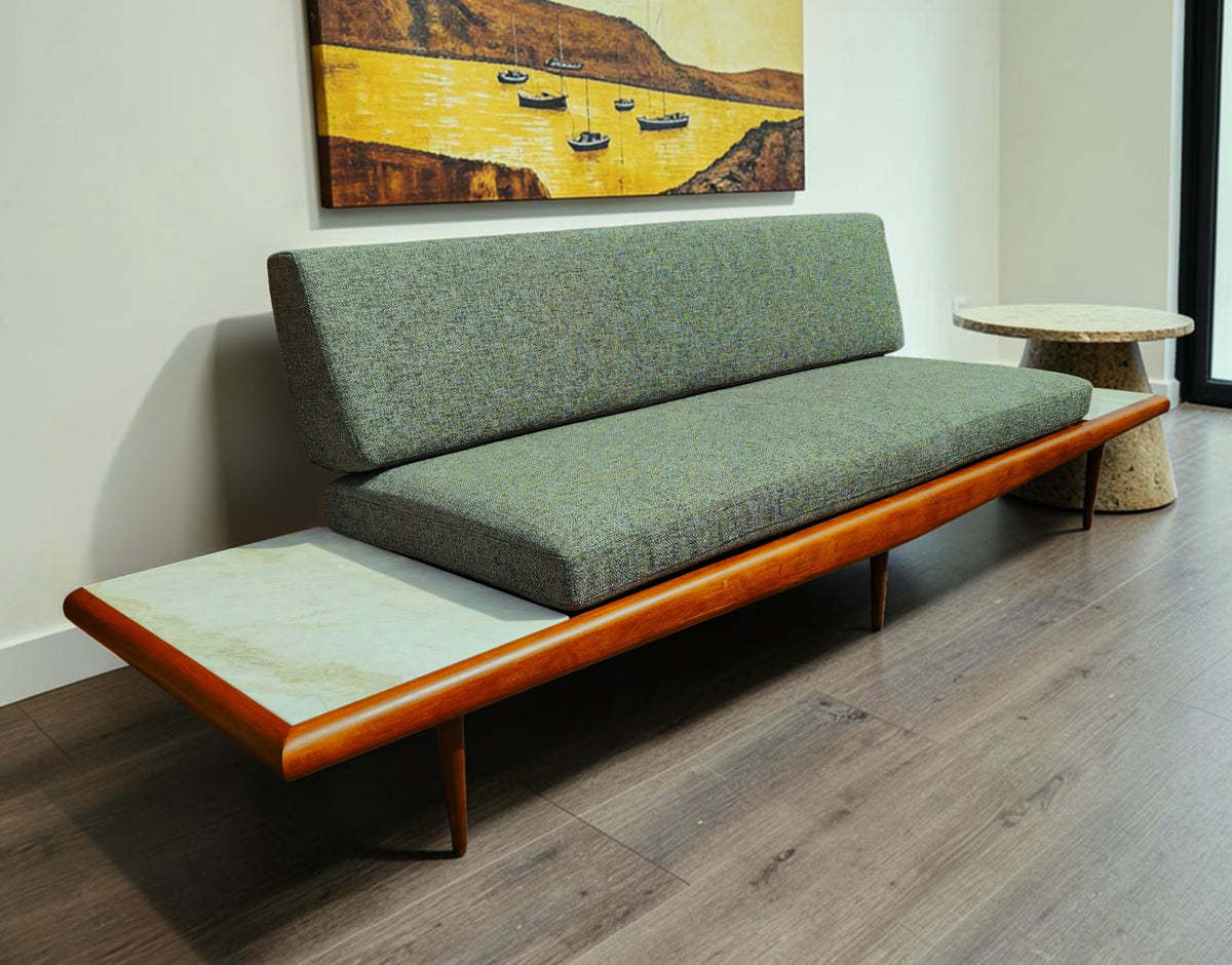REFINISHED Mid Century Modern Daybed Sofa by A. Pearsall w NEW CUSHIONS