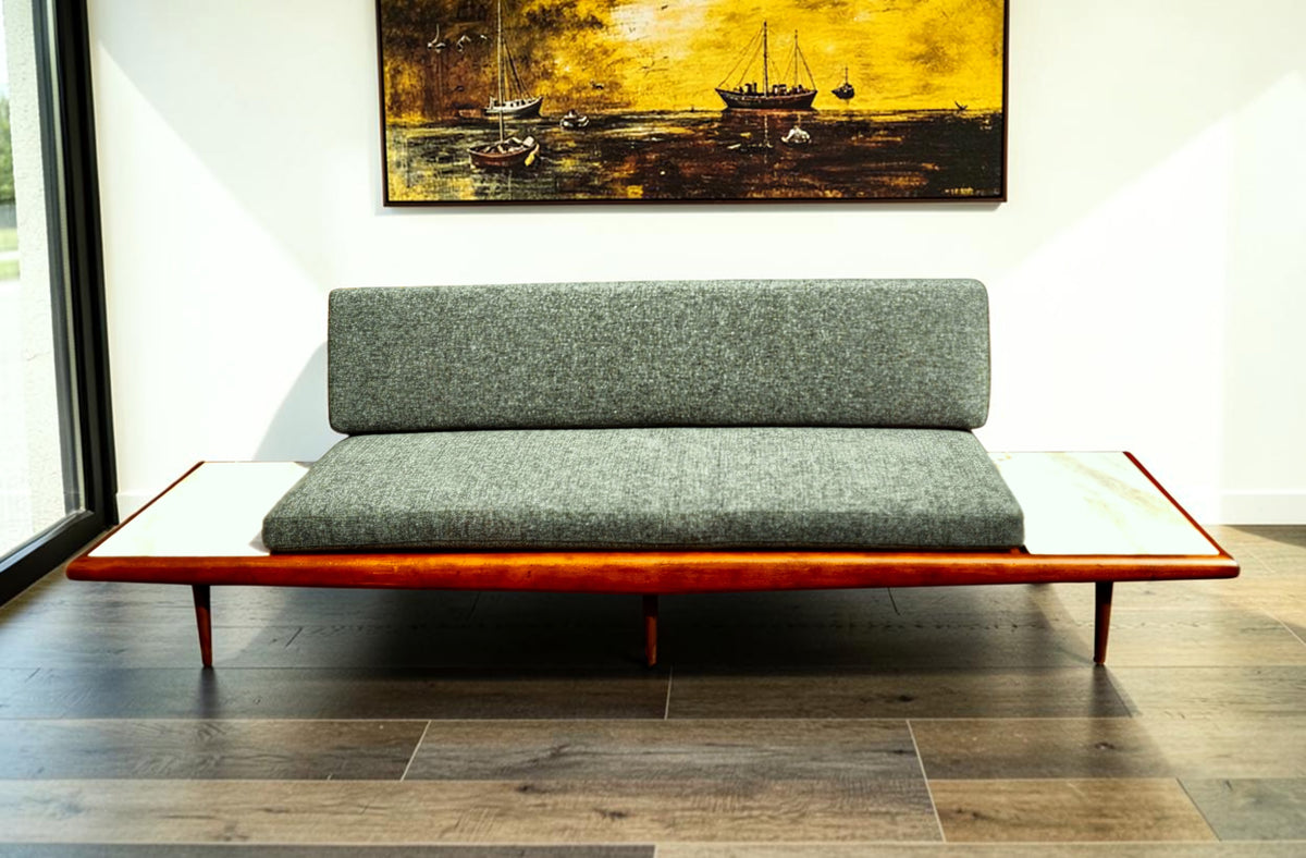 REFINISHED Mid Century Modern Daybed Sofa by A. Pearsall w NEW CUSHIONS