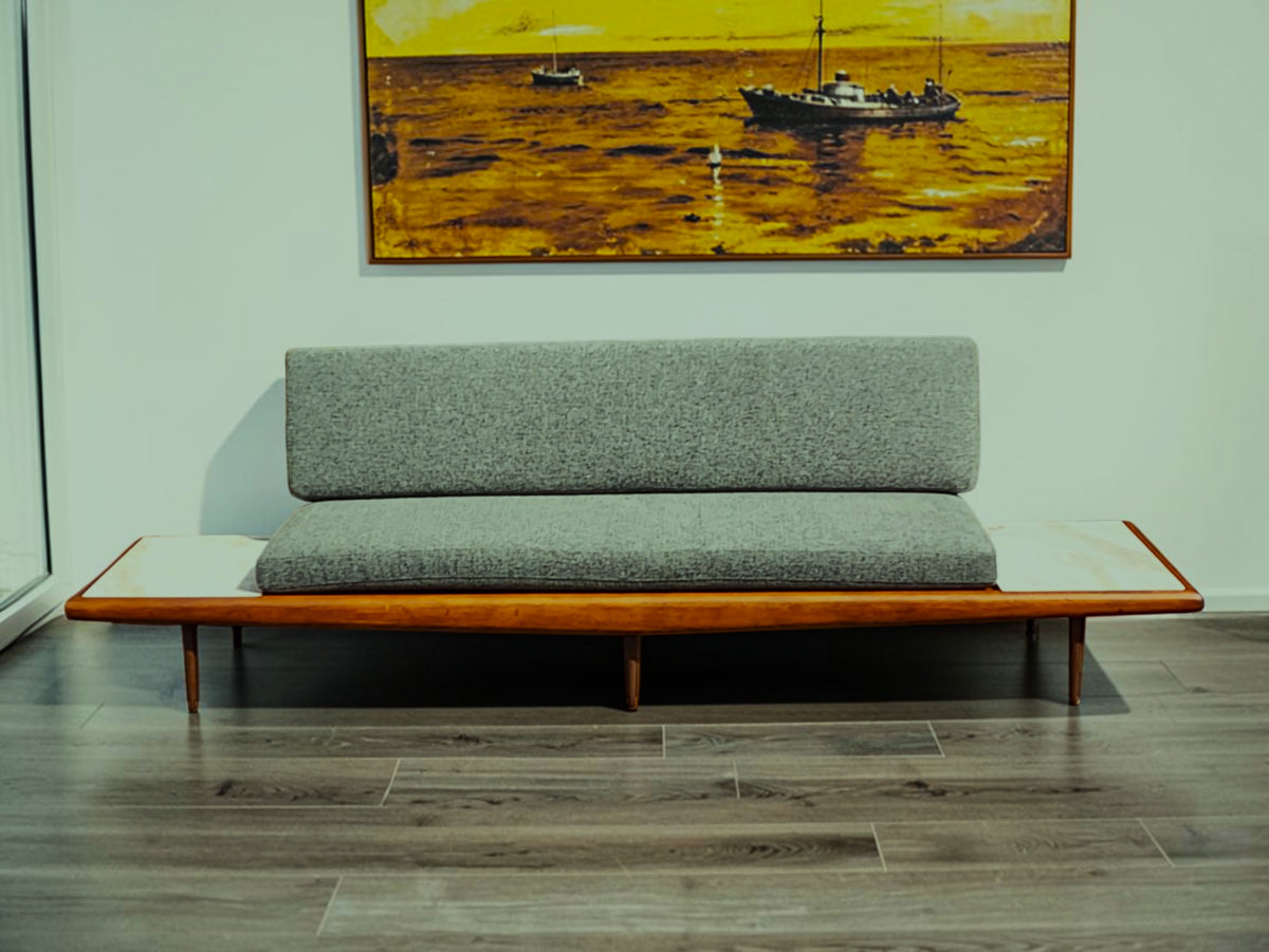 REFINISHED Mid Century Modern Daybed Sofa by A. Pearsall w NEW CUSHIONS