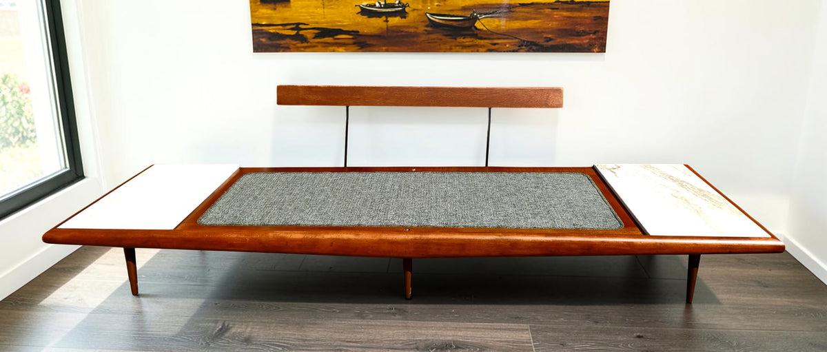 REFINISHED Mid Century Modern Daybed Sofa by A. Pearsall w NEW CUSHIONS