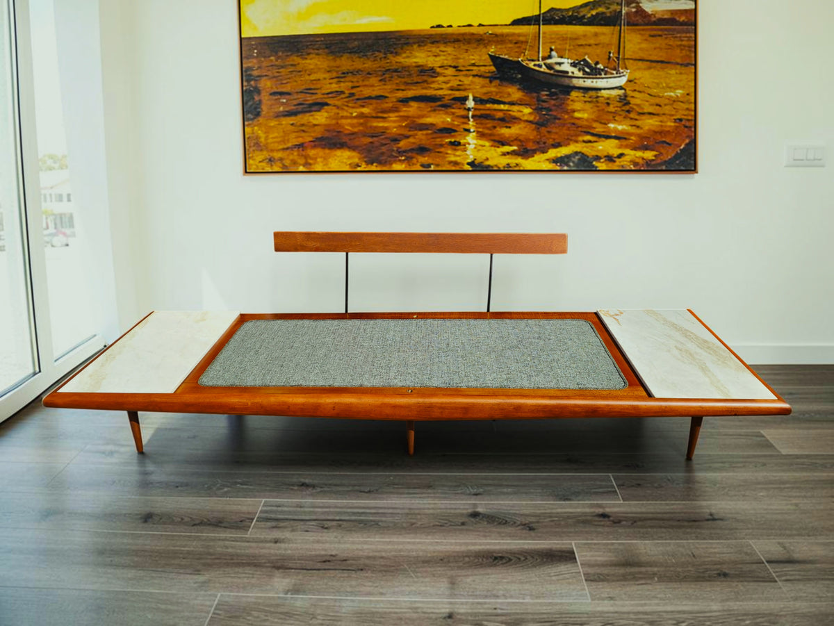 REFINISHED Mid Century Modern Daybed Sofa by A. Pearsall w NEW CUSHIONS