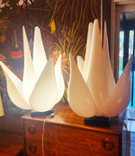 Mid Century Modern Large Sculptural Acrylic Tulip Lamps by R.Rougier 1