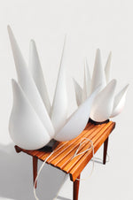 Mid Century Modern Large Sculptural Acrylic Tulip Lamps by R.Rougier 6