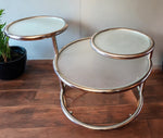 Mid Century Modern Milo Baughman Style Swivel Tiered Circles Coffee Table 29