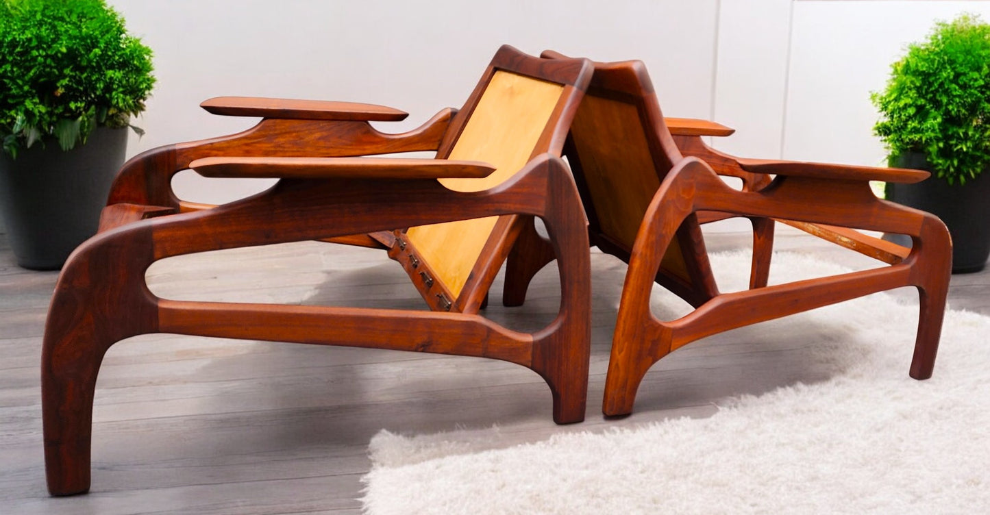 REFINISHED will get NEW CUSHIONS MCM Adrian Pearsall Lounge Chairs # 1209C