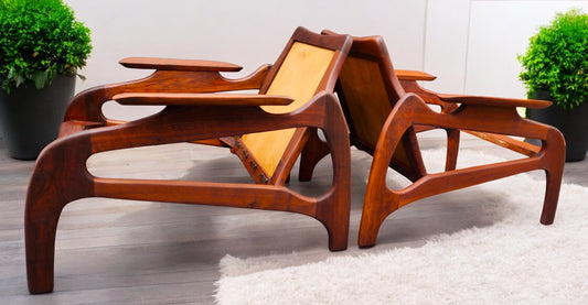 REFINISHED will get NEW CUSHIONS MCM Adrian Pearsall Lounge Chairs # 1209C