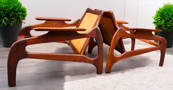 REFINISHED will get NEW CUSHIONS MCM Adrian Pearsall Lounge Chairs # 1209C