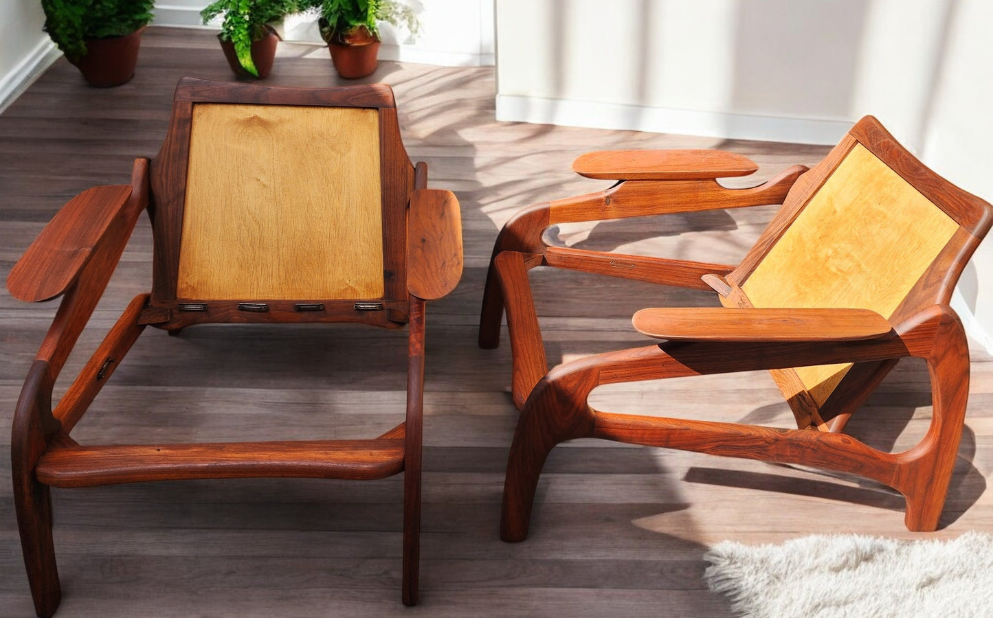 REFINISHED will get NEW CUSHIONS MCM Adrian Pearsall Lounge Chairs # 1209C