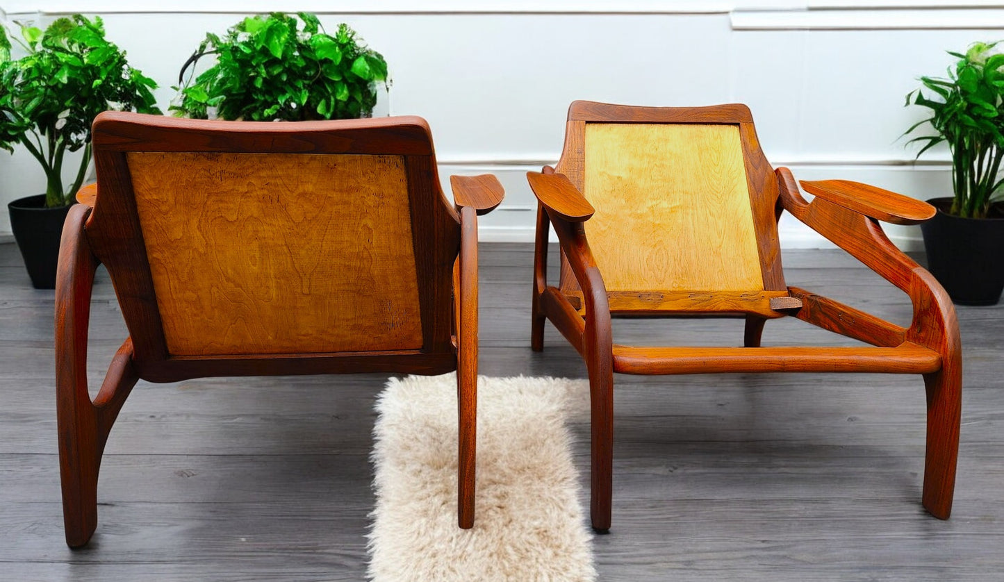 REFINISHED will get NEW CUSHIONS MCM Adrian Pearsall Lounge Chairs # 1209C
