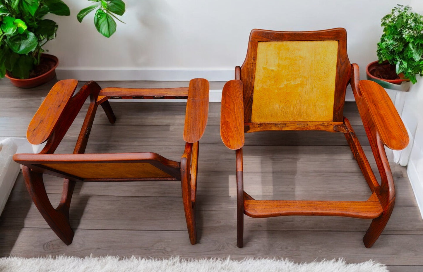 REFINISHED will get NEW CUSHIONS MCM Adrian Pearsall Lounge Chairs # 1209C