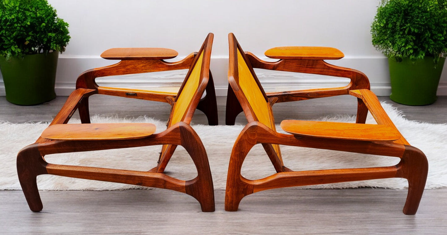 REFINISHED will get NEW CUSHIONS MCM Adrian Pearsall Lounge Chairs # 1209C