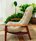 REFINISHED Mid Century Modern R.Huber Teak SCOOP Lounge Chair 1