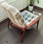 REFINISHED Mid Century Modern Teak Scoop Lounge Chair by R.Huber 2