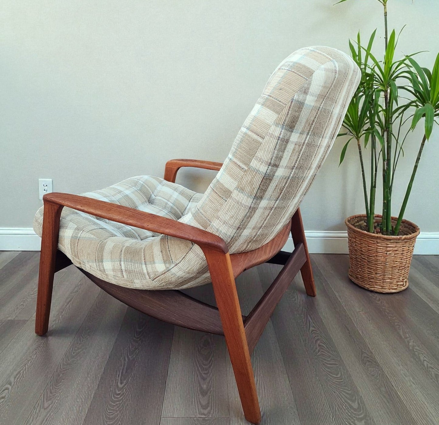 REFINISHED Mid Century Modern Teak Scoop Lounge Chair by R.Huber