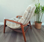 REFINISHED Mid Century Modern Teak Scoop Lounge Chair by R.Huber 3