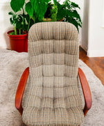 REFINISHED Mid Century Modern R.Huber Teak SCOOP Lounge Chair 3