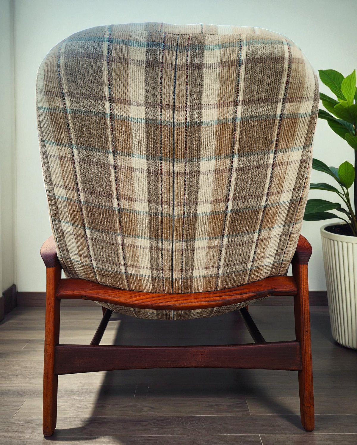 REFINISHED Mid Century Modern Teak Scoop Lounge Chair by R.Huber