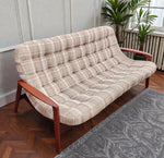 REFINISHED Mid Century Modern R.Huber Teak Scoop Sofa 11
